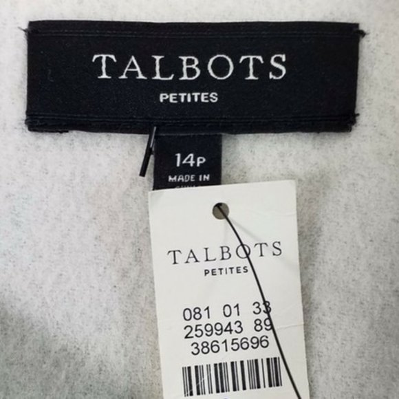 Talbots Gray Wool Blend Button Front Luxury Winter Coat Womens 14P Petite - Picture 10 of 11